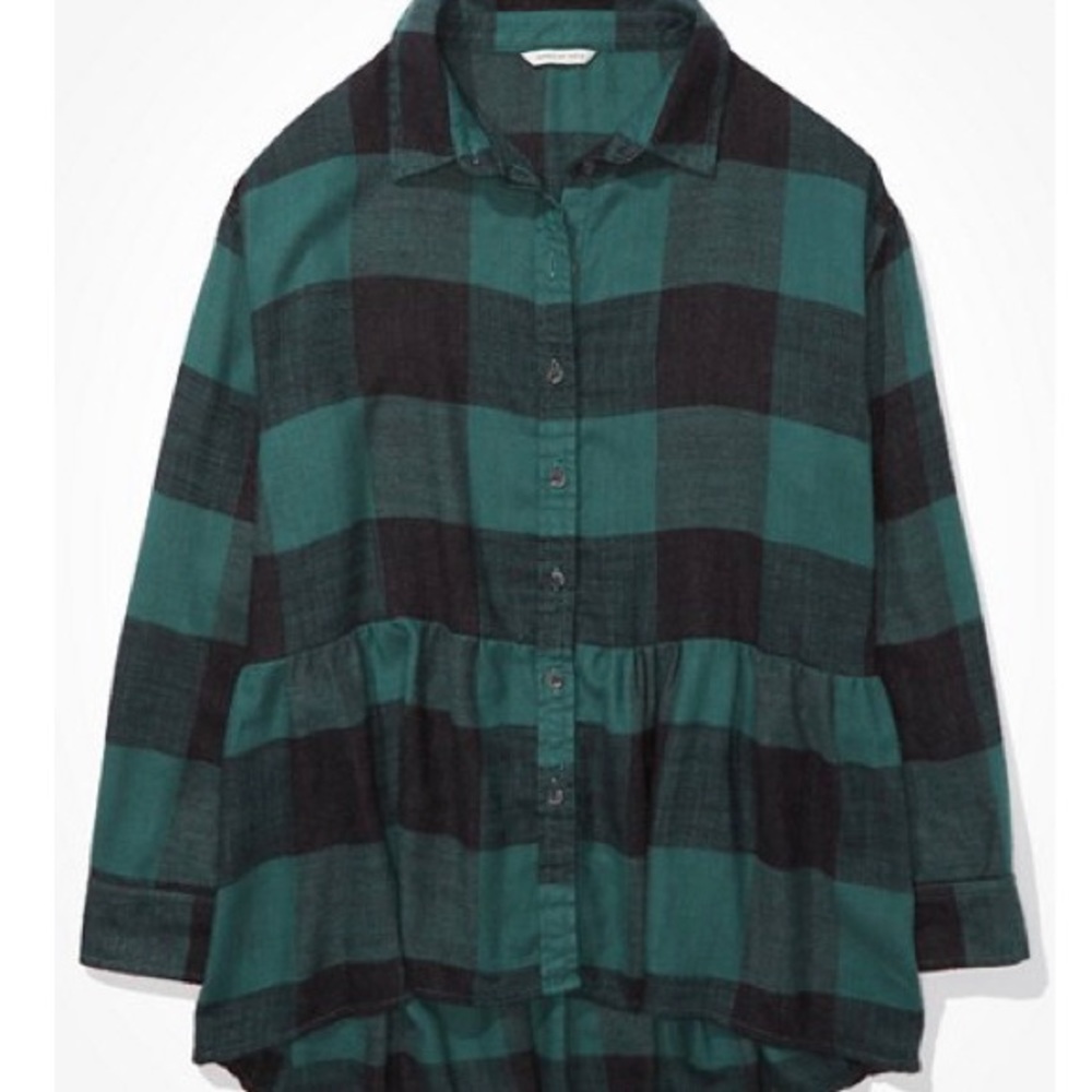 AE Oversized Flannel Babydoll Shirt